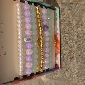 Leith Multicolor Beaded Bracelet Set Brand New
